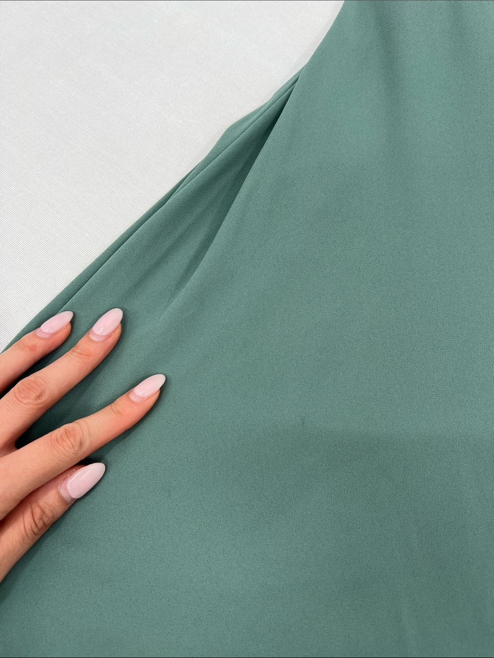 Ann Taylor Sage Green wedding guest fit & flare Tie Waist Dress flutter sleeve 2 - Picture 12 of 12